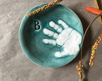 Custom Handprint Jewelry Dish, Handprint Jewelry Plate, Custom Baby Keepsake, Custom Jewelry Dish, Handprint Dish, Custom Baby Gift