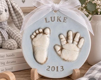 Custom Ceramic Hand and footprint Keepsake, Baby Keepsake , Baby Print Keepsake, Ceramic Handprint Keepsake Art, Keepsake, Newborn Gift