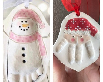 Custom Baby Christmas Ornaments Hand and Footprint Keepsake Personalized Baby Gift