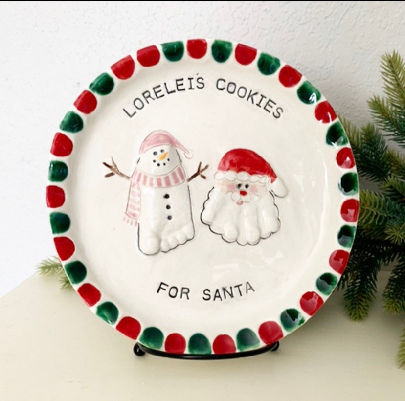 Baby Keepsake Plate Baby Christmas Plate Baby Handprint Cookie
