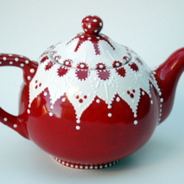 Victorian Red Teapot