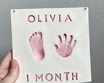 Custom Baby Hand and Footprint Keepsake, Ceramic Handprint Art Keepsake,  Baby Print Kit Keepsake