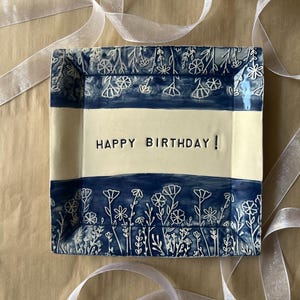 Happy Birthday Plate, Cupcake Plate, Birthday Plate, Celebration Plate, Ceramic Plate