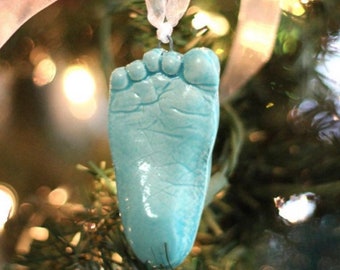 1 Footprint Ornament - Baby Footprint - Footprint Mold Kit - Custom Foot Print Ornament