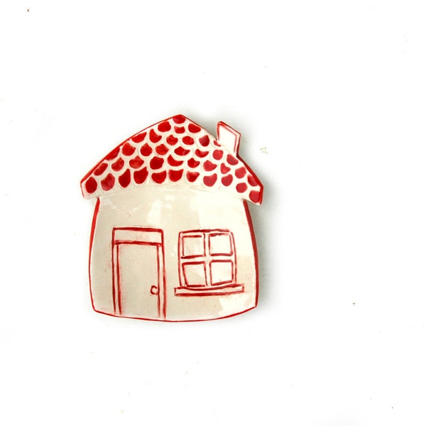 Little House Plate ,Tea Plate, Spoon Rest,  Ring Dish, Gift Ideas, Jewelry Dish