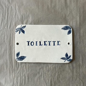 Ceramic Toilette sign , Toilet Room, Bathroom Sign, Bath Sign Powder Room Sign