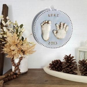 Custom Ceramic Hand and footprint Keepsake, Baby Keepsake , Baby Print Keepsake, Ceramic Handprint Keepsake Art, Keepsake, Newborn Gift