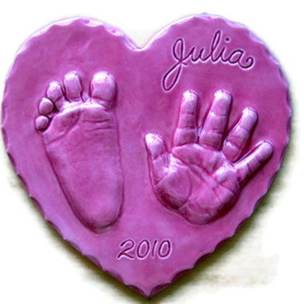 Personalized Baby hand print ornament gift in 3-D Ceramic