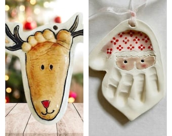 Custom Baby Christmas Ornaments Stephanie Thorpe Hand and Footprint Keepsake Personalized Baby Gift