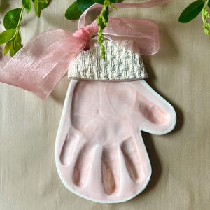 Handprint Mitten Ornament, Custom Baby Ornament, Handprint Ornament