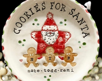 Custom Christmas Cookie Plate Children’s Personalized Christmas Plate Keepsake Gift