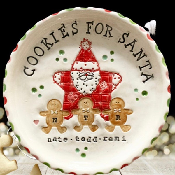 Custom Christmas Cookie Plate Children’s Personalized Christmas Plate Keepsake Gift