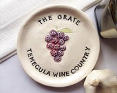Ceramic Garlic Plate - Grater Plate - Unique Garlic Plate - Home Chef Gift -  Foodie Gift - Temecula Winery - Temecula Gift - Gift for Chef
