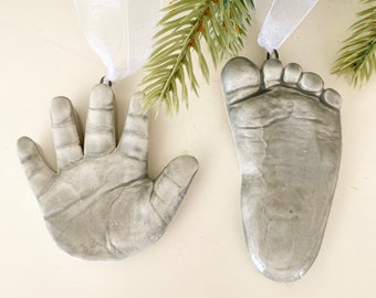 Handprint Ornament Footprint Ornament, Baby Keepsake Ornament, Baby Keepsake, Handprint Casting , Casting Kit