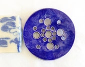 Blue Ceramic Soap Dish -  Blue Soap Dish for Modern Kitchen and Bath - Boho Soap Dish - Ceramic Soap Dish - Celestial Soap Dish - Soap Dish