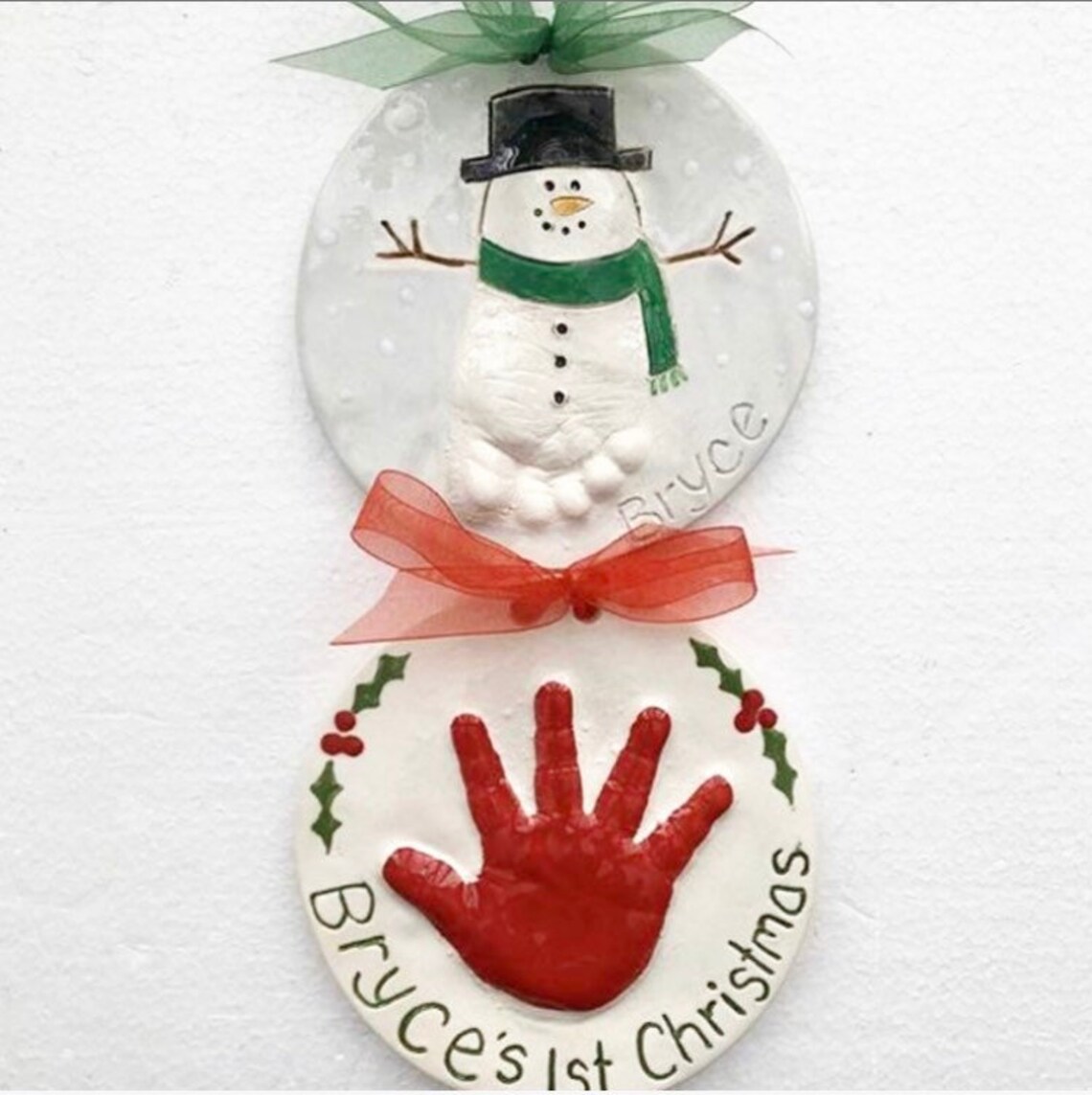 Babys Handprint Ornament Babys First Christmas Ornament Etsy