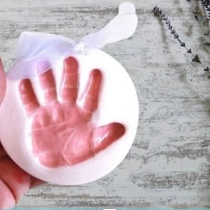 Custom Baby Handprint Ornament, Baby Keepsake Ceramic Handprint