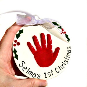 Newborns First Ornament , Baby&#39;s First Christmas Baby Ornament -, First Christmas Ornament ,  Custom Hand Print Ornament , Baby