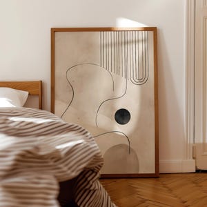 Arte de pared minimalista imprimible / Impresión de arte geométrico y abstracto, impresiones en beige neutro / Decoración del hogar / Arte para el dormitorio / Impresiones digitales /