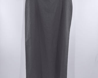 Vtg Talbots Charcoal Gray 100% Wool Maxi Skirt Lined Womens 18 Career Preppy