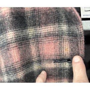 Chaqueta bomber con botones Pendleton para mujer, de lana, rosa y gris, talla 16, estilo vintage imagen 11