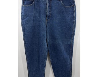 L. A. Blues Mom Jeans Blue Relaxed Fit Womens Dark Wash Denim 22W Plus Vintage