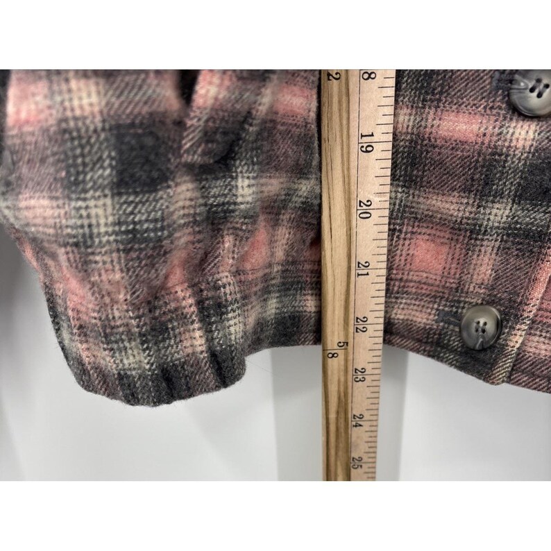 Chaqueta bomber con botones Pendleton para mujer, de lana, rosa y gris, talla 16, estilo vintage imagen 7