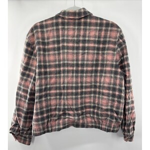 Chaqueta bomber con botones Pendleton para mujer, de lana, rosa y gris, talla 16, estilo vintage imagen 9