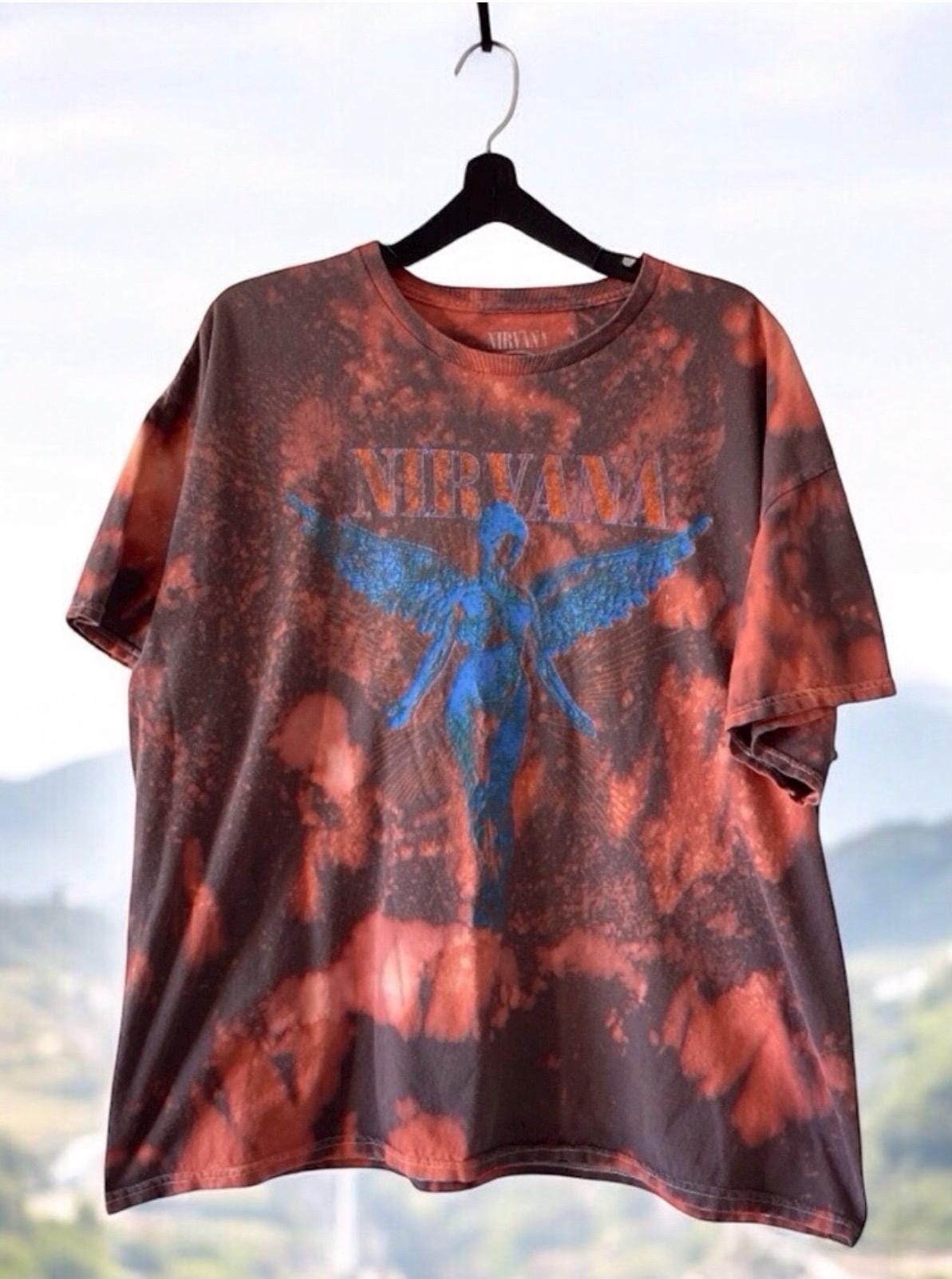 【SATIIIZ】Mek Nirvana Dyeing Short Sleeve T-Shirt Tie Dye Nirvana Shirt - Etsy