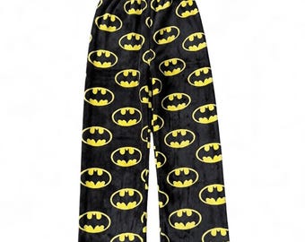 Pantalones de pijama de murciélago, pantalones de pijama de franela de anime, pantalones largos de pijama de dibujos animados kawaii, ropa de estar por casa suave, mullida y cálida de invierno estilo Y2K.