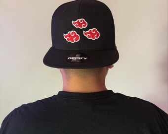 Anime Style Cloud Snapback Hat, Embroidered Red Cloud Cap, Streetwear Baseball Hat
