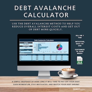Liquidación de deudas Avalanche, Excel de la liquidación de deudas Avalanche, Calculadora de liquidación de deudas Avalanche, Método de la liquidación de deudas Avalanche, Planificador de préstamos y deudas, Acumulación de deudas