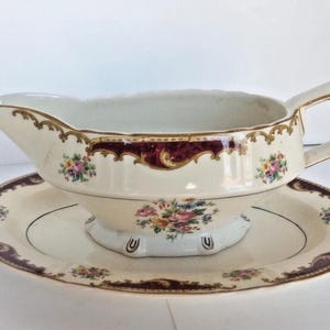Antieke Myott Staffordshire-Engeland Dorothy-patroon 7,5-inch schaal en juskom, fijn porselein
