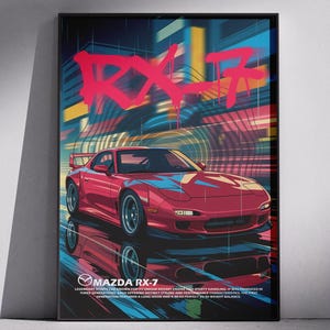 Mazda RX-7 Poster JDM Car Decor | Racing Sports Car Artwork
