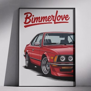 BimmerLove Retro BMW Wall Art – Digital Download Car Poster for BMW Enthusiasts