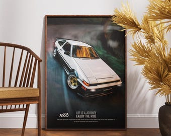 Toyota Trueno Ae86 | JDM Performance Wall Art | Car Print | Digital Download | 300 DPI