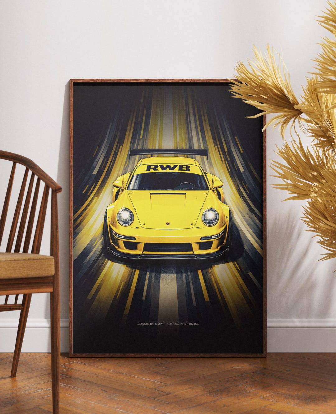 Iconic Porsche 911 RWB Turbo Car - Minimalistic Art, Automotive Poster ...