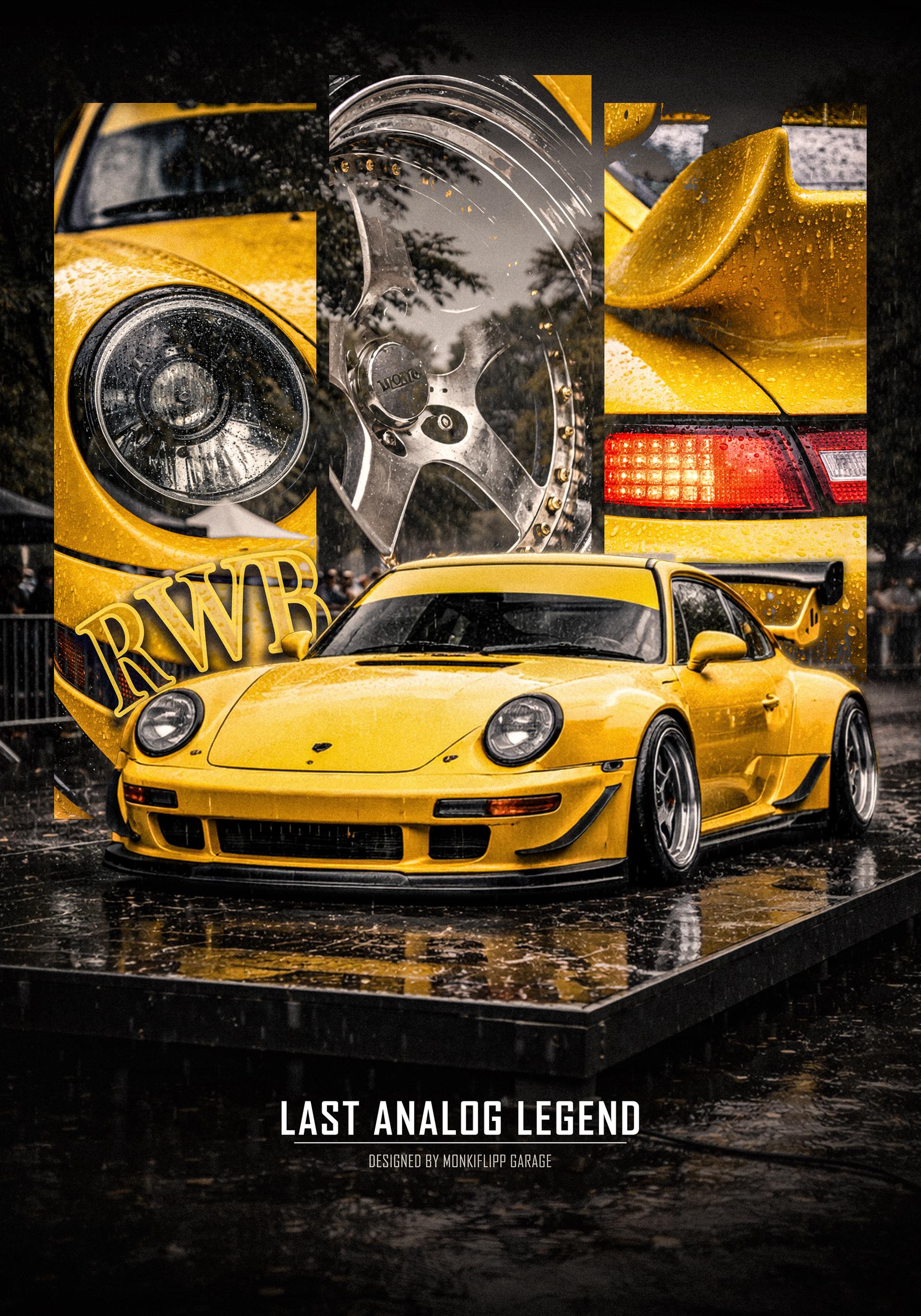 Iconic Porsche 911 RWB Turbo Car - Cinematic Art, Automotive Poster ...