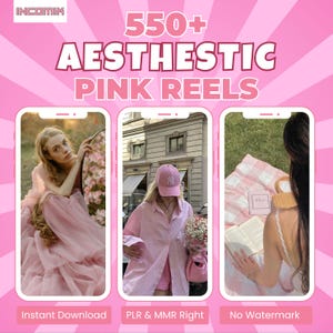 550+ Pink Aesthetic Faceless Video & Photo Bundle | MRR/PLR