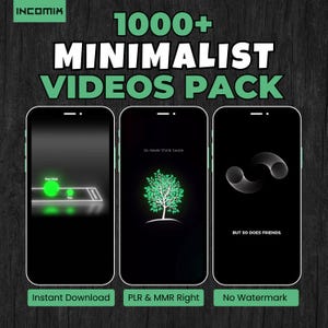 1000 Minimalist Faceless Video Pack, Dan Koe Style Reels, TikTok and IG Shorts Bundle, Viral Black & White Clips