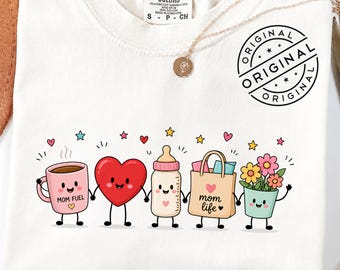 Mom Life PNG, Mother's Day Shirt Design, Kawaii Sublimation Art (Digital Download)