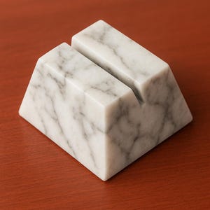 Porte-cartes en marbre blanc - porte-nom de mariage, support pour menu, présentoir à bijoux, décoration en pierre moderne, élément de table élégant pour événement