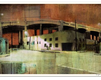 DOUBLE BYPASS - Cityscape Art Lithograph - 15 x 22" - Signed by the artist