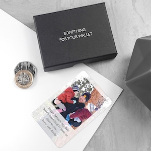 Portafoglio fotografico personalizzato per papà, regalo per papà da parte di figlia e figlio, inserto e busta per portafoglio personalizzati, regalo per la festa del papà