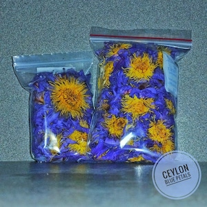 Egyptian Blue Lotus Flowers 100% Organic, Whale flowers Nymphaea Caerulea Ceylon Herbal tea – ship from Sri Lanka