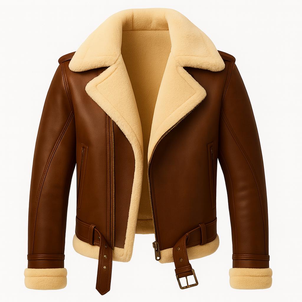 Vintage leather aviator shearling sheepskin jacket - Etsy 日本