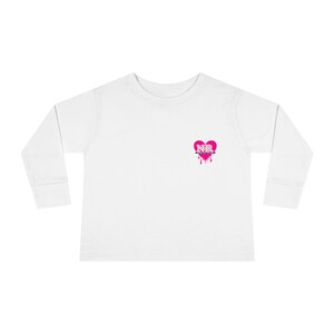 Toddler Long Sleeve Tee with Heart Design, Cute Kids Shirt, Baby Gift, Valentine&#39;s Day Apparel, Everyday Wear, Fashion Tee