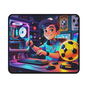 Non-Slip Gaming Mouse Pad for Gamers, Perfect Gift for your &quot;Football fan&quot;,  Gaming Decor, Soccer Theme Mousepad, Perfect Gift for Gamers,