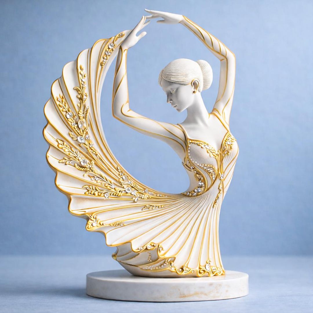 Luxury Ballerina Sculpture STL | Elegant Dancer Figurine 3D Print ...