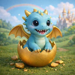 Luxury Cute Baby Dragon STL | Fantasy Hatchling Figurine | Adorable 3D Print Model | Digital Download STL | Instant File HighRes XL Edition!